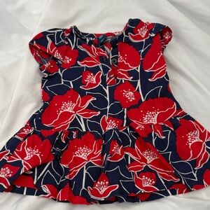Old Navy Red and Blue Floral Kids Dress